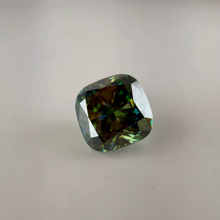 Moissanite 1.00 CT Cushion Cut Green Color Loose Diamond