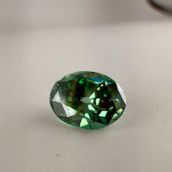 Moissanite 1.00 CT Oval Cut Green Loose Diamond