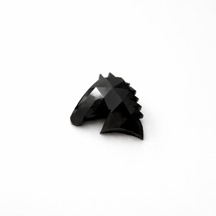 Animal Shape Horse Head Black Moissanite Gemstone