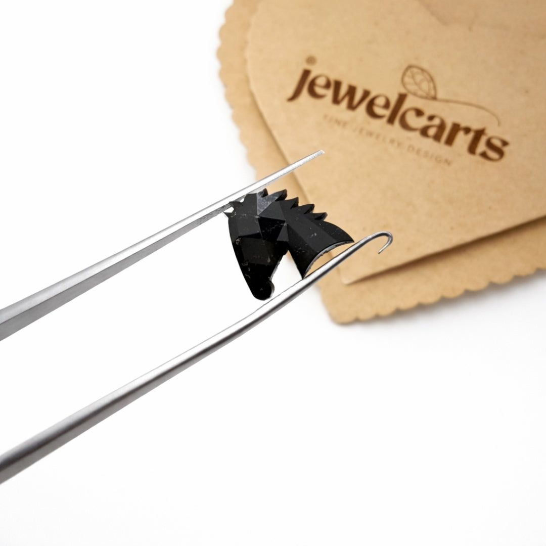 Animal Shape Horse Head Black Moissanite Gemstone