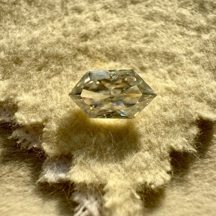 Moissanite 2.55 CT Hexagon Loose Diamond