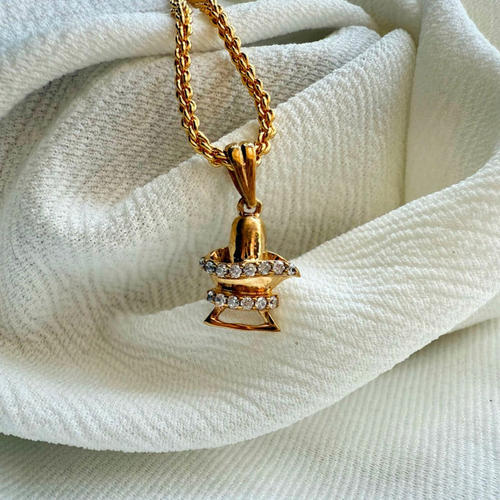 Dainty 14KT Yellow Gold Shivling Pendant