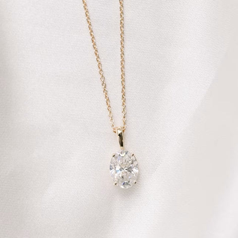 Imperialistic Oval Cut Diamond Necklace