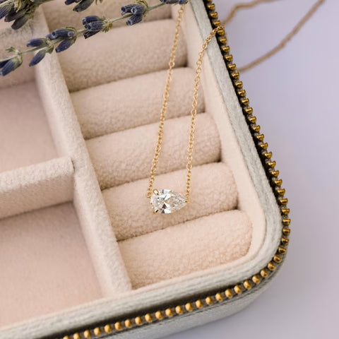 Voluptuous Pear Cut Diamond Necklace