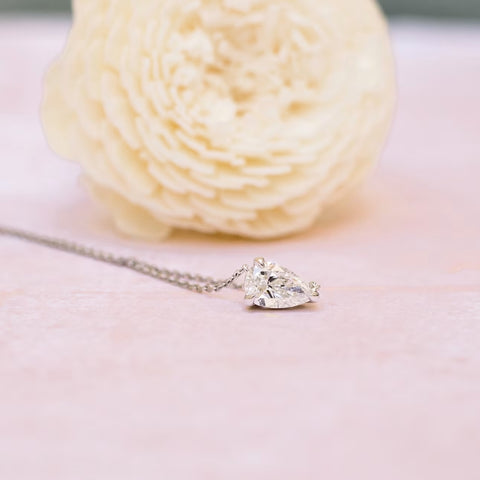 Voluptuous Pear Cut Diamond Necklace