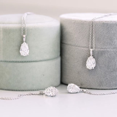 Succulent Pear Cut Diamond Necklace