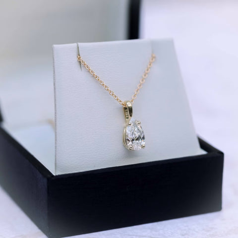 Succulent Pear Cut Diamond Necklace