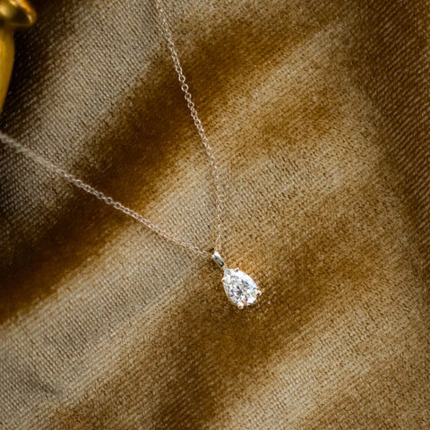 Succulent Pear Cut Diamond Necklace