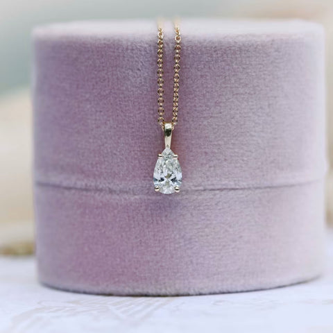 Succulent Pear Cut Diamond Necklace