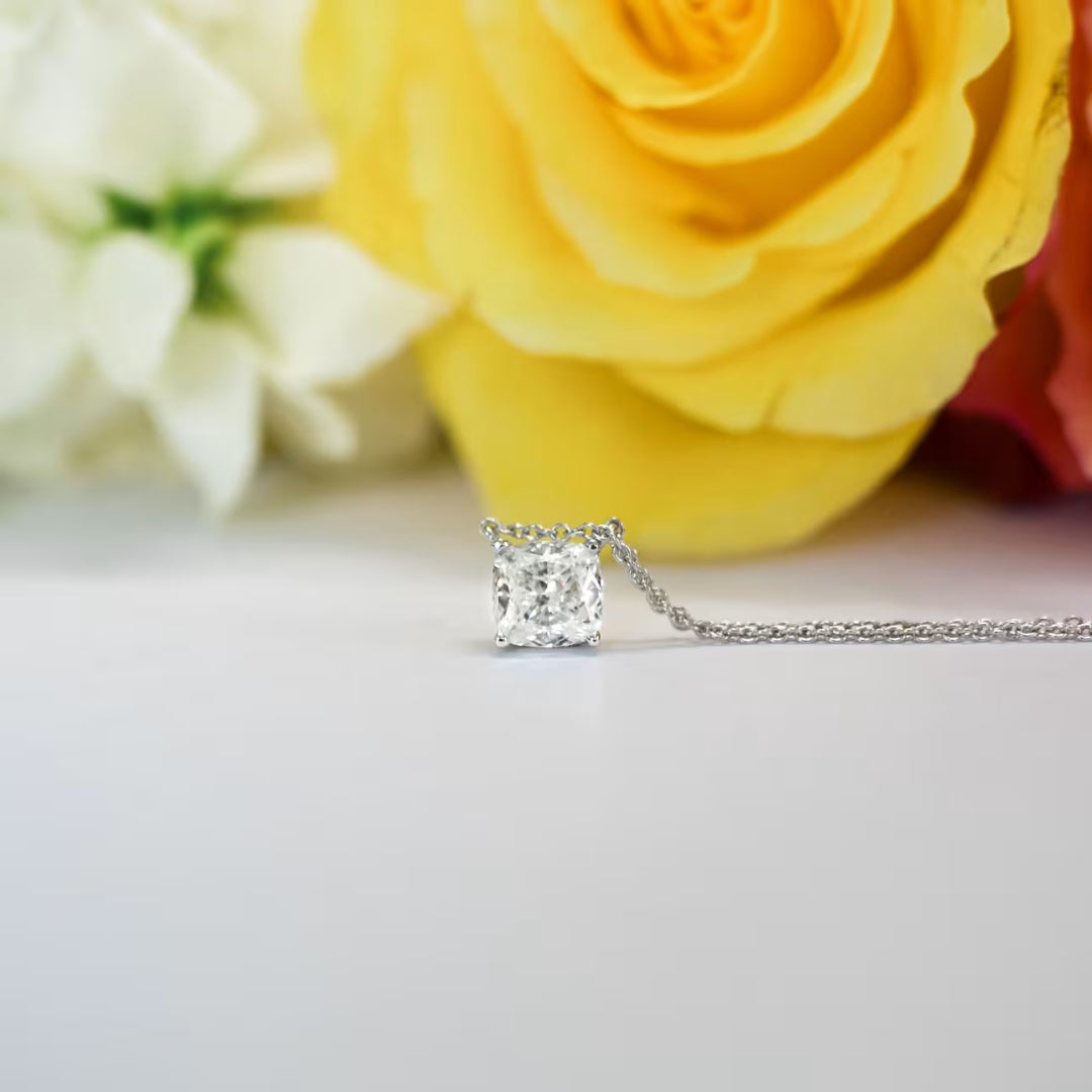 Daintiness Cushion Cut Diamond Necklace