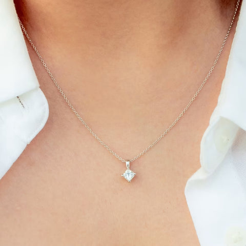 Bountiful Princess Cut Diamond Necklace