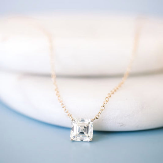 Copious Asscher Cut Diamond Necklace