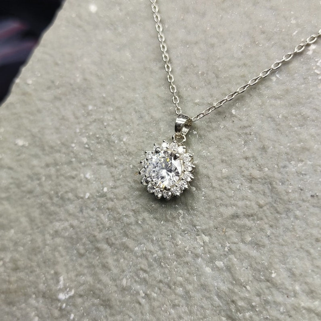 Joyful Round Cut Diamond Necklace