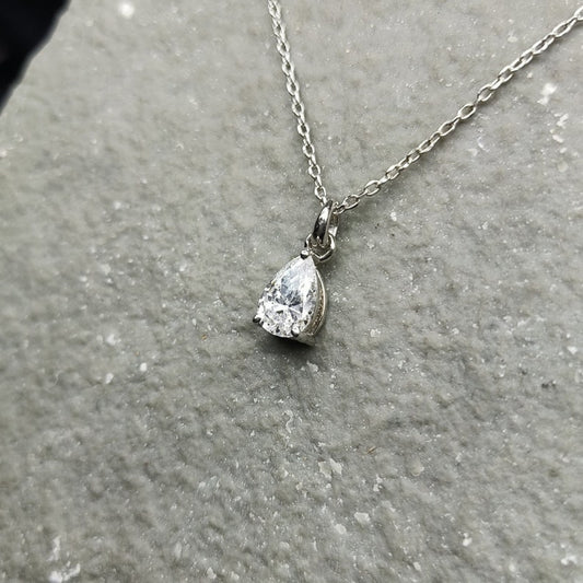 Sparkly Pear Cut Diamond Necklace