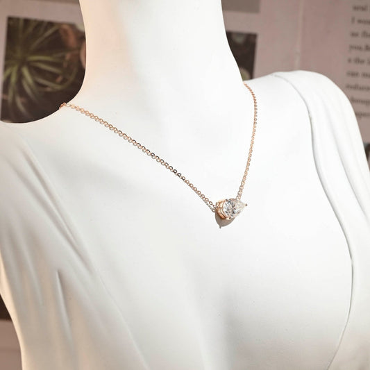 Moissanite 3.00 CT Pear Cut Diamond Necklace