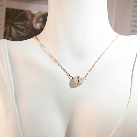 Moissanite 3.00 CT Pear Cut Diamond Necklace