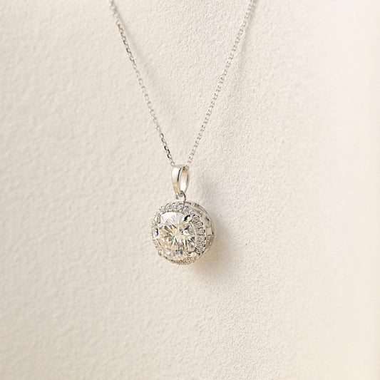 Moissanite 1.52 CT Round Cut Diamond Necklace