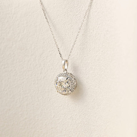 Moissanite 1.52 CT Round Cut Diamond Necklace