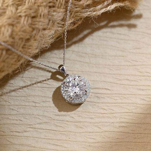 Moissanite 1.52 CT Round Cut Diamond Necklace