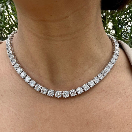 Moissanite 40.00 CT Round Cut Diamond Necklace