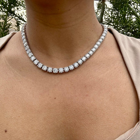 Moissanite 40.00 CT Round Cut Diamond Necklace