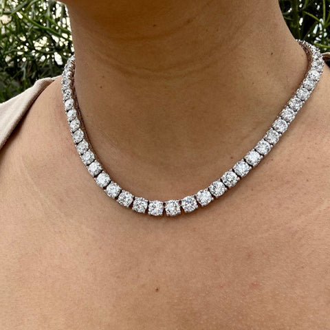 Moissanite 40.00 CT Round Cut Diamond Necklace