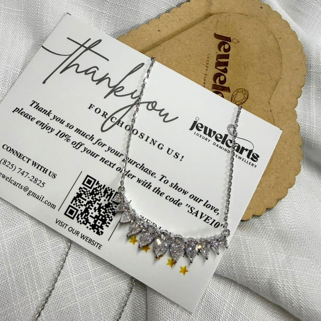 High Shine Moissanite Pear Cluster Necklace