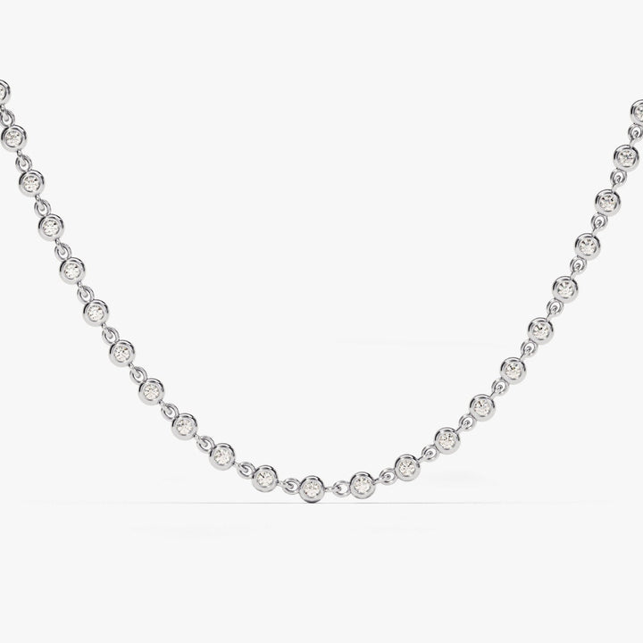 Round Diamond Necklace, 5.28 CT Moissanite Diamond for Wedding