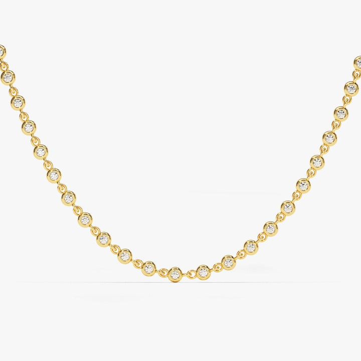 Round Diamond Necklace, 5.28 CT Moissanite Diamond for Wedding