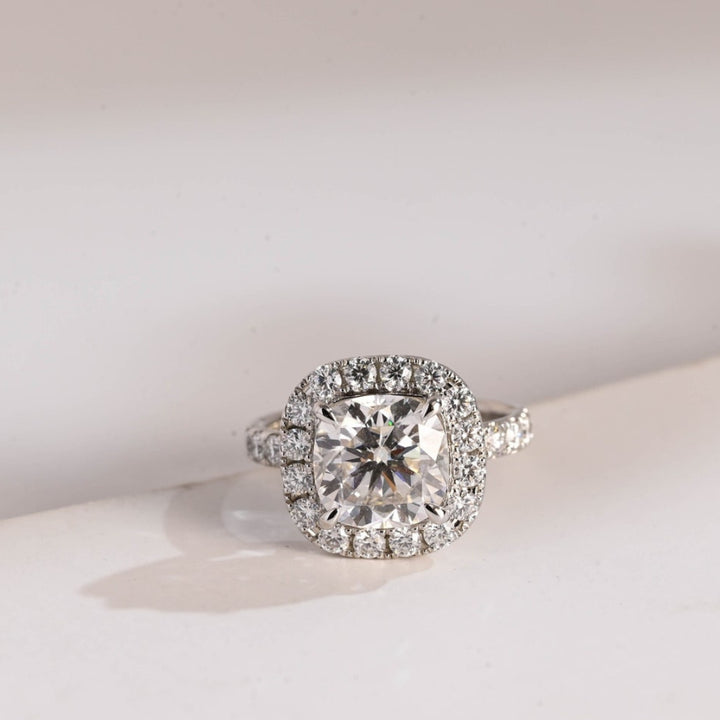 Impressive Cushion Cut Diamond Engagement Ring