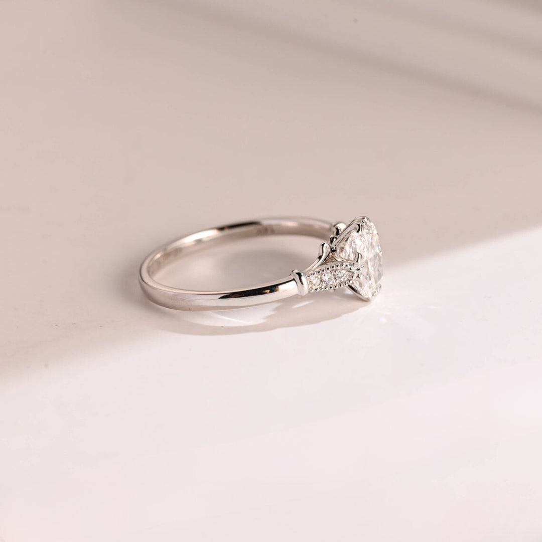 Luminouse Cushion Cut Diamond Wedding Ring