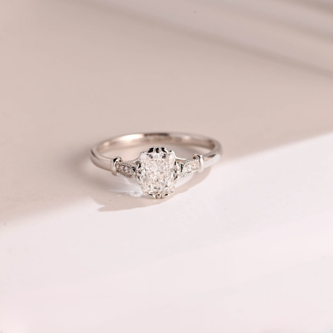 Luminouse Cushion Cut Diamond Wedding Ring