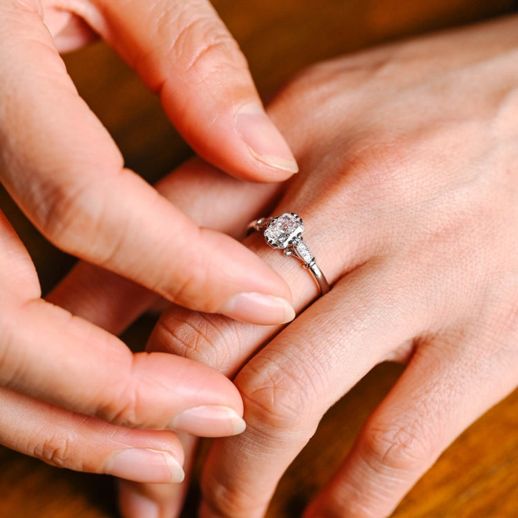 Moissanite Side Stone Diamond Ring
