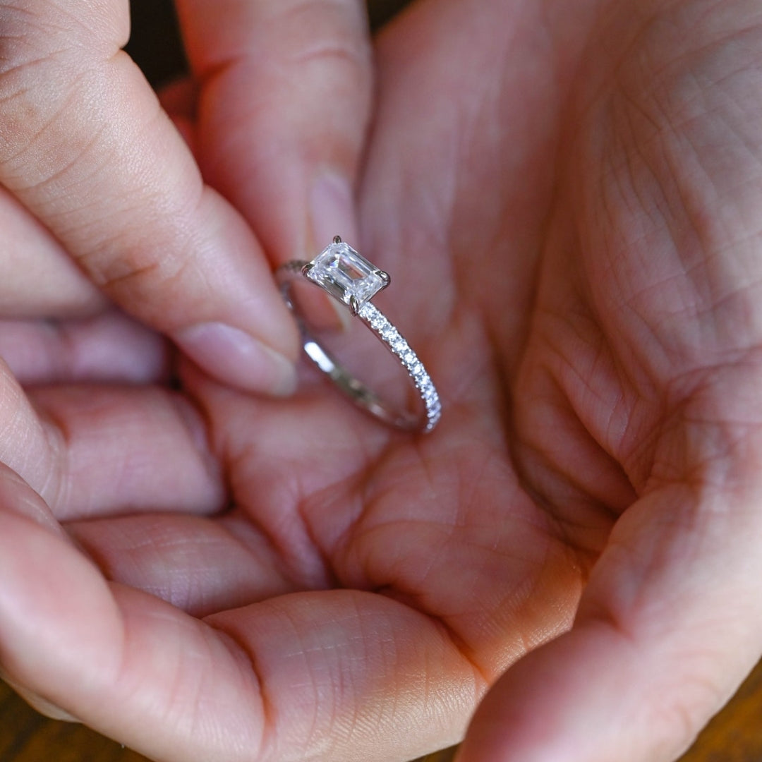 Affection Emerald Cut Diamond Engagement Ring