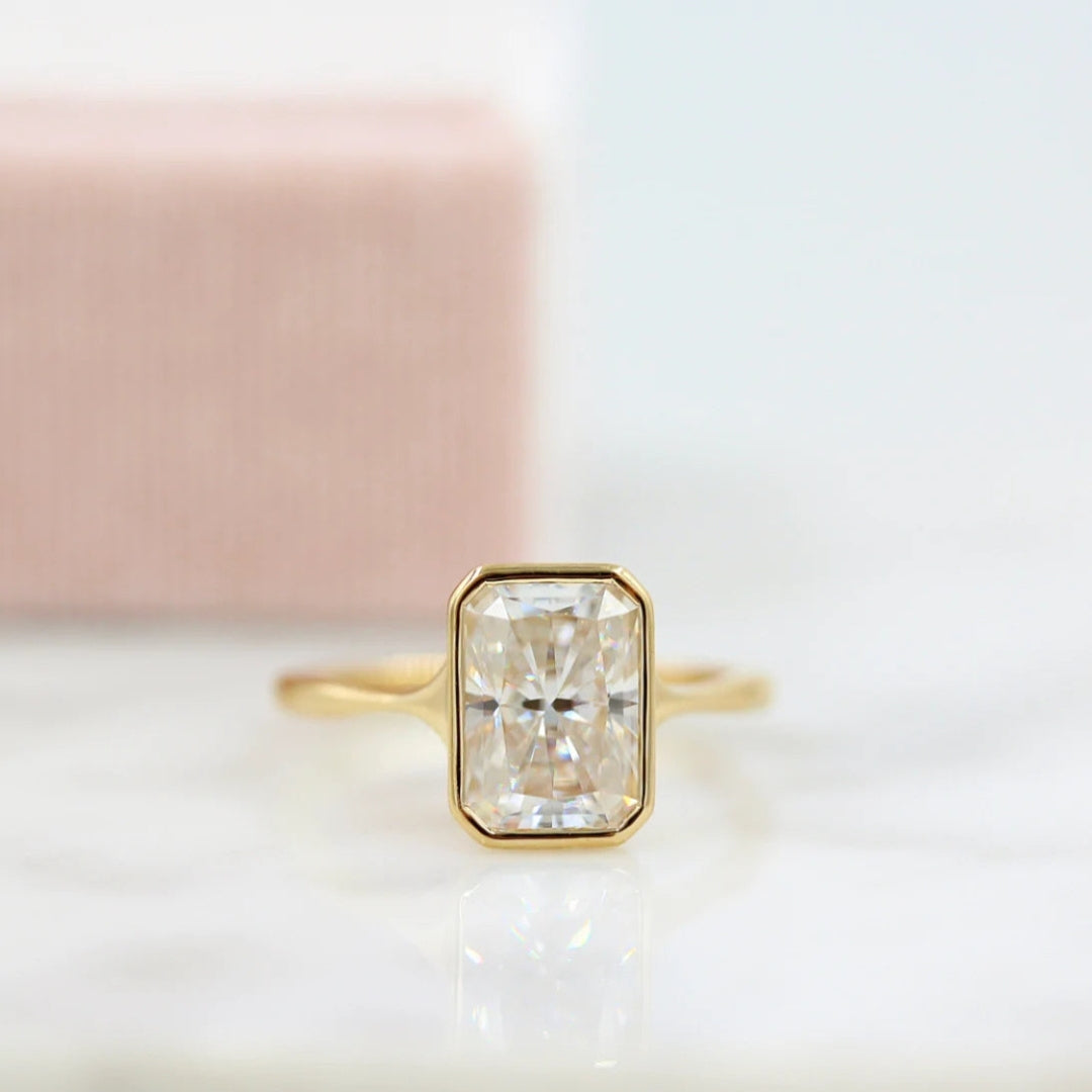 Moissanite 1.45 CT Radiant Cut Diamond Edwardian Anniversary Ring