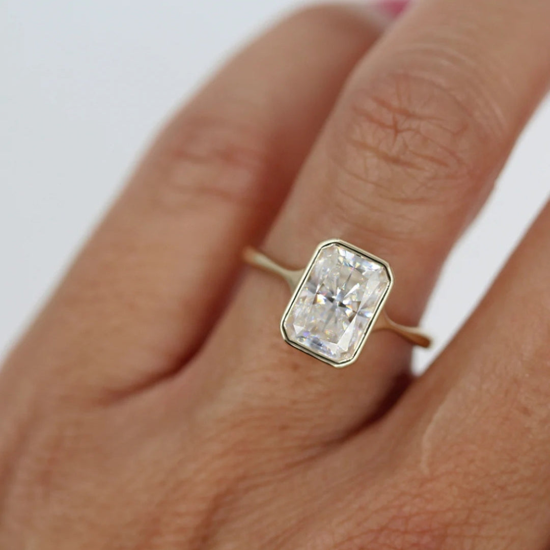 Moissanite 1.45 CT Radiant Cut Diamond Edwardian Anniversary Ring