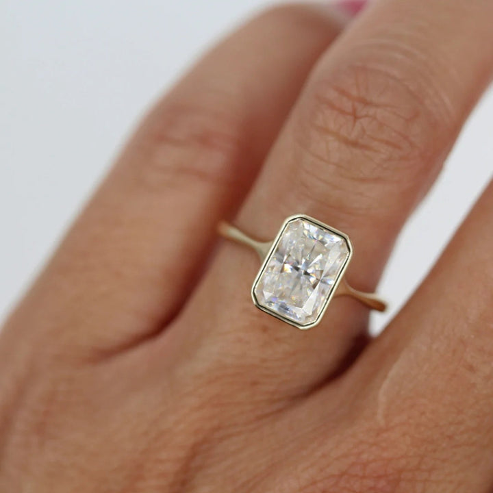 Moissanite 1.45 CT Radiant Cut Diamond Edwardian Anniversary Ring