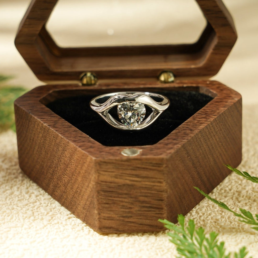 Synthigems Heart Cut Diamond Wedding Ring