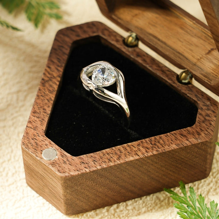 Synthigems Heart Cut Diamond Wedding Ring