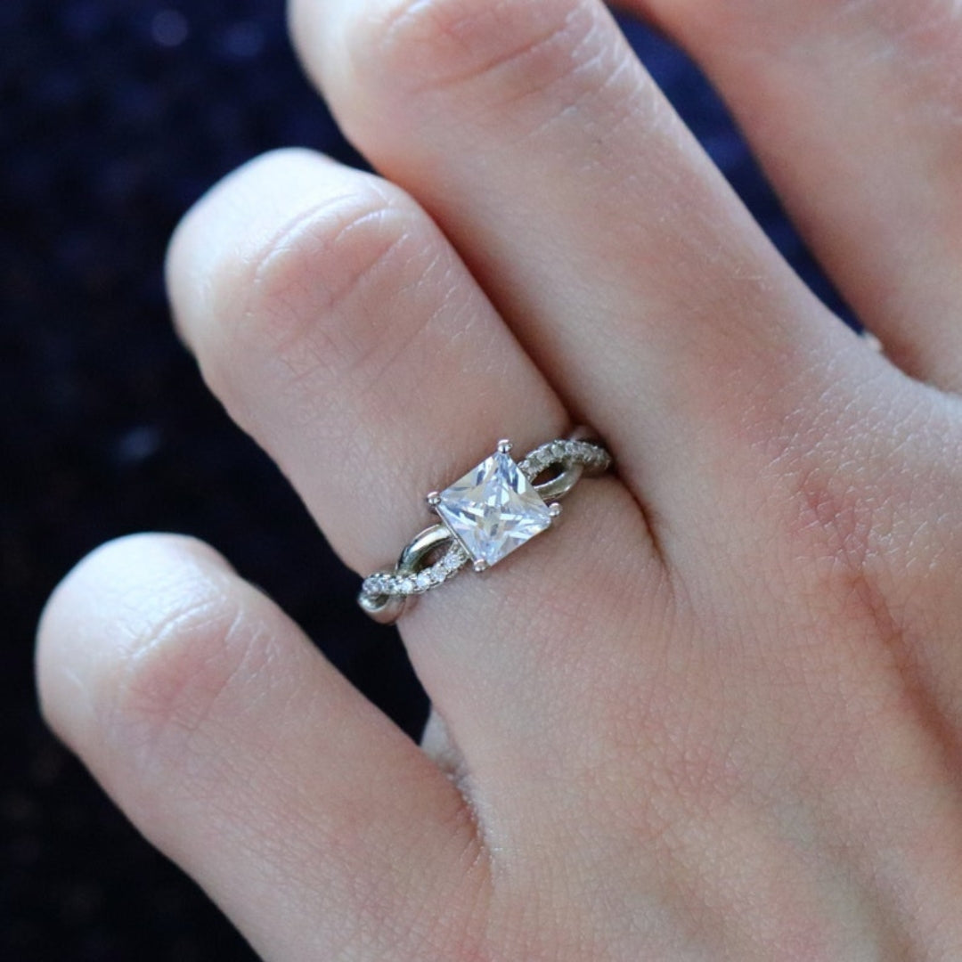 Moissanite 2.67 CT Princess Cut Diamond Edwardian Engagement Ring