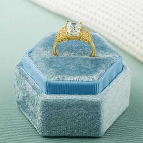 Unique Emerald Cut Diamond Engagement Ring