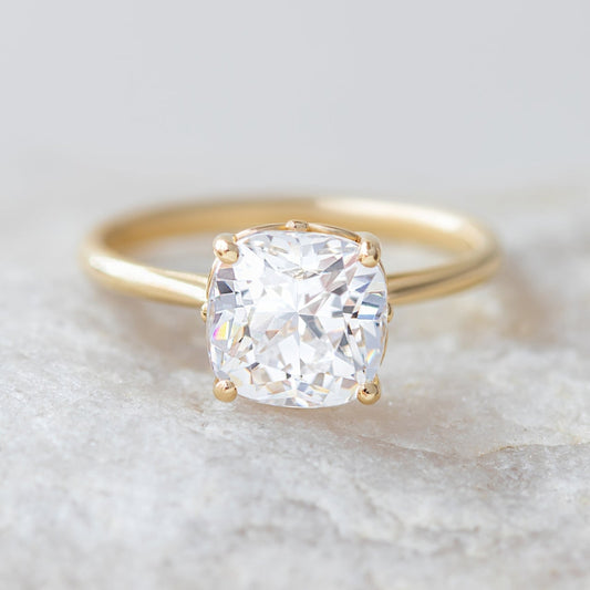 Moissanite 1.95 CT Cushion Cut Diamond Edwardian Wedding Ring