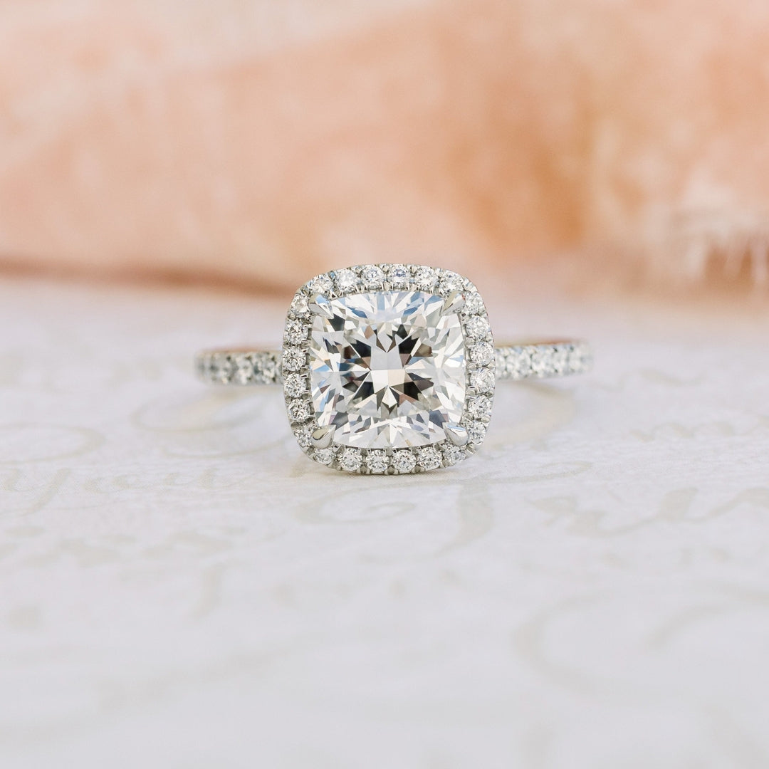 Moissanite 3.98 CT Cushion Cut Diamond Edwardian Engagement Ring