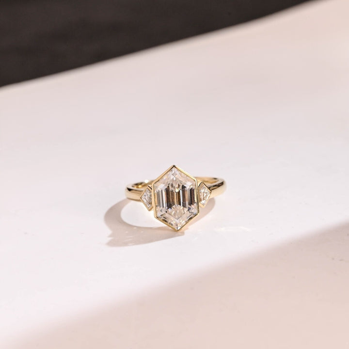 Voguelce Hexagon Cut Diamond Anniversary Ring