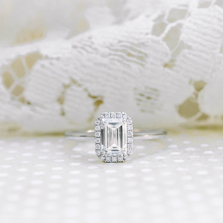 Moissanite Emerald Cut Diamond Ring