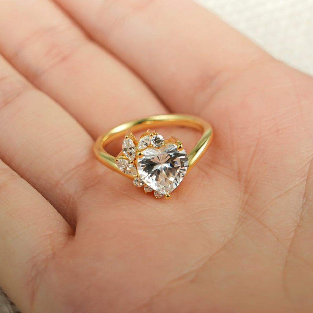 Luminasal Heart Cut Diamond Handmade Ring