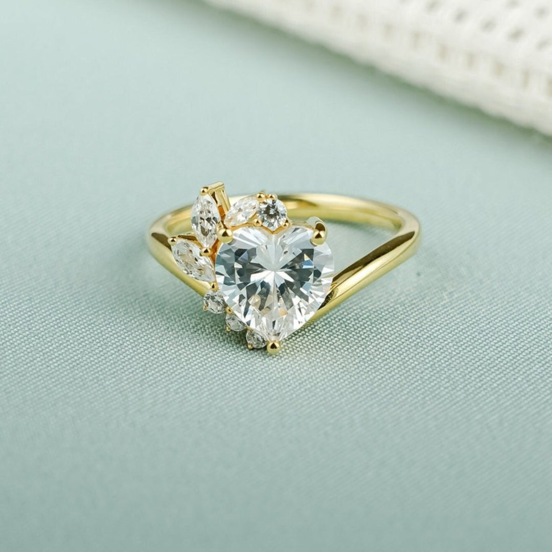 Luminasal Heart Cut Diamond Handmade Ring