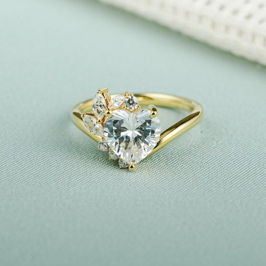 Luminasal Heart Cut Diamond Handmade Ring