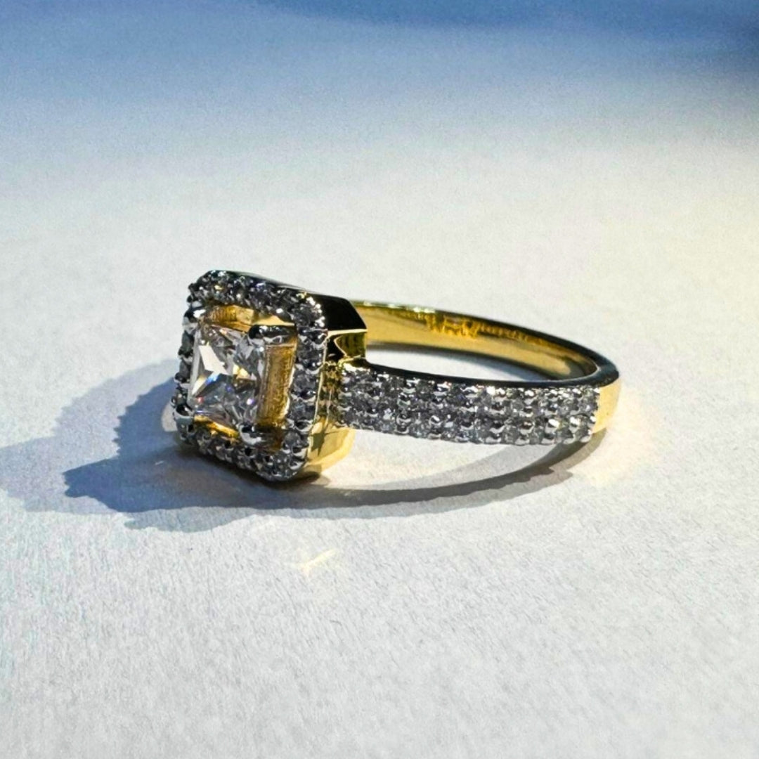 Moissanite 3.50 CT Princess Cut Diamond Brutalist Anniversary Ring