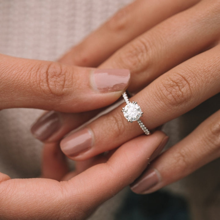 Moissanite 1.25 CT Round Cut Diamond Victorian Anniversary Ring